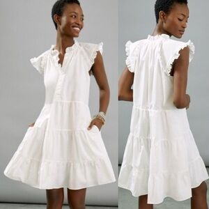 Anthropologie Othilia Gwyneth Cotton Ruffled Mini Dress